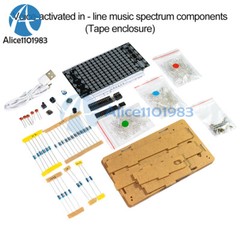 LED Music Spectrum DIY Kit Voice Control Dynamic Dot Matrix Spectrum Screen 5V