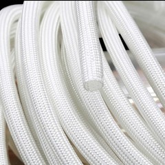 White Heat Resistant Sleeving Cable Wire HIGH TEMP Fiberglass Sleeve ID 1mm-50mm
