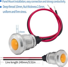 UL Listed 12mm 0.47 LED Indicator Light Indicator Light Waterproof IP67