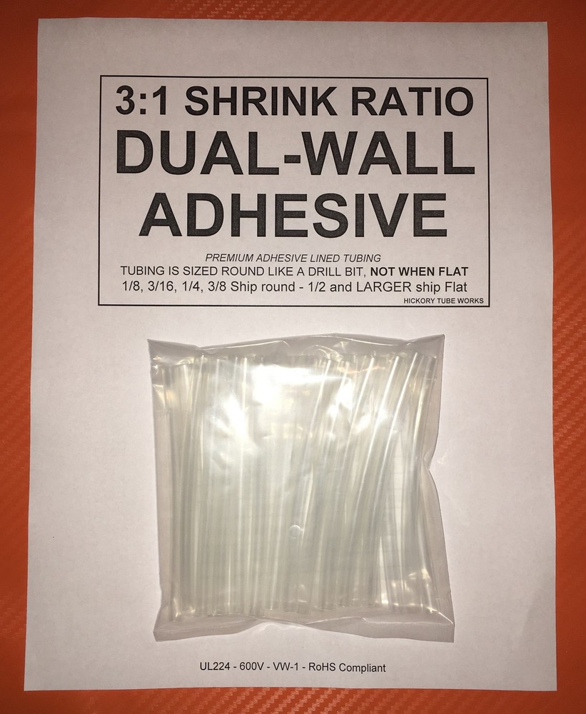 1/4″ / 6mm I.D Clear (4″ 25pcs) Dual-Wall Adhesive Lined 3:1 Heat Shrink Tubing