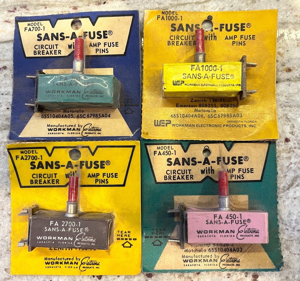 WORKMAN FA450 FA700 FA1000 FA2700 VINTAGE CIRCUIT BREAKERS SANS-A-FUSE