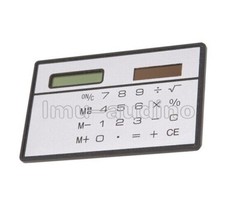 8-Digits Ultra Thin Mini Slim Credit Card Solar Power Pocket Calculator Travel
