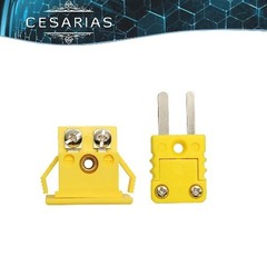 K-Type Panel Mount Thermocouple Mini Plug Connector, Male and Size: Pack of 1