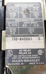ALLEN BRADLEY 700-N400A1 /C AC RELAY 300VAC 60A *READ*