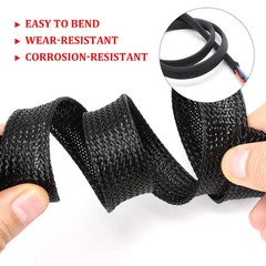 PET Expandable Braided Cable Sleeve Nylon Mesh Tube Wire Wrap Cover 2-50mm