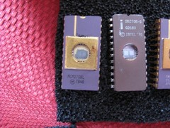 vintage INTEL Gold Cap Lot Microprocessor EPROM Chips