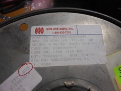 SEA WIRE CABLE 700 FT # M27500-22SB3U00 NSN: 6145-01-112-9285 SB0223U009-96-93