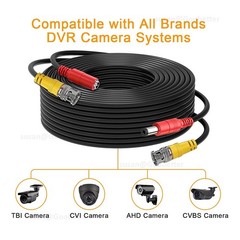BNC DC POWER VIDEO SECURITY CCTV CAMERA DVR EXTENSION CABLE DATA LEAD WIRE 1-50m