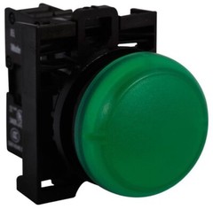 Eaton M22-L-G-230G, 22.5 MM, Green, Corrosion Resistant, Indicating Light, 1pc
