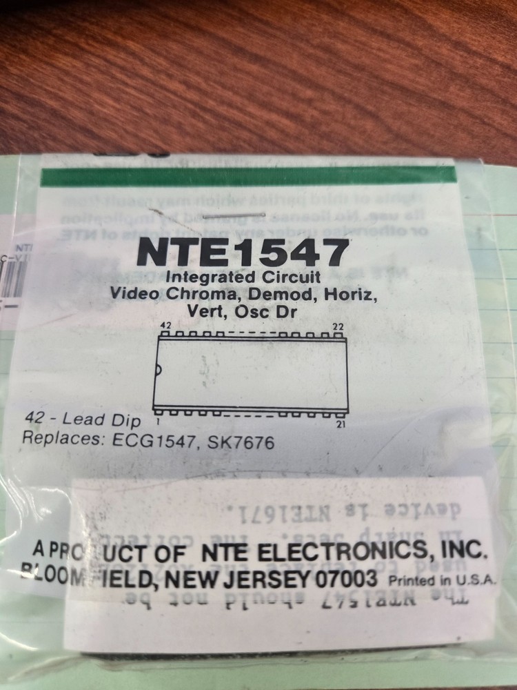 NTE1547 Integrated Circuit Video Chroma, Demod, Horiz/Vert, OSC Driver