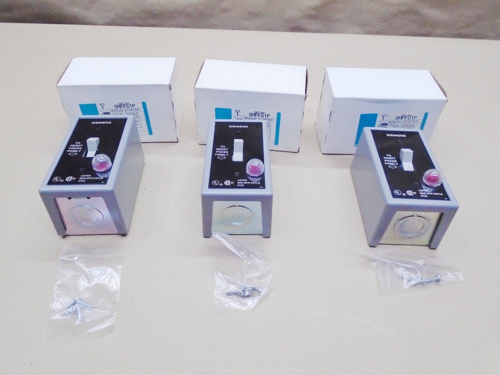 3 Lot NEW Siemens SMFFG1P Manual Starter 1 Pole Toggle 277 Volt AC/30 Volt DC