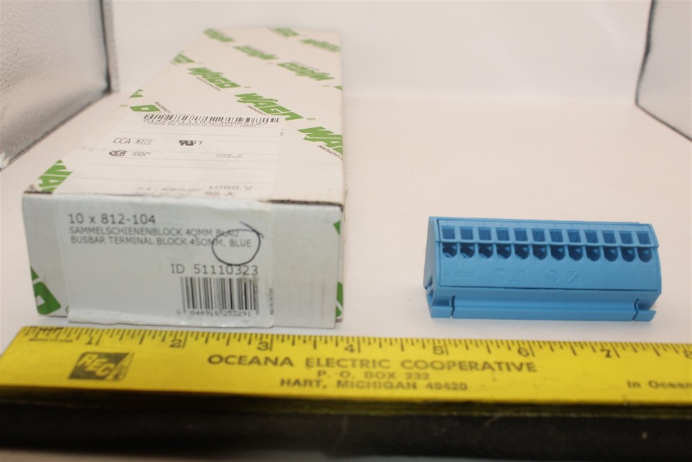 10 PIECE WAGO 812-104 BUSBAR TERMINAL BLOCK 4mm² (BLUE)