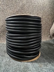 Nylon Corrugated Split Tubing 1/2 Inch x 250 Feet Roll Spool Black