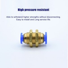 Equal Pneumatic Bulkhead Union Connector Push In to Connect Tube Fitting