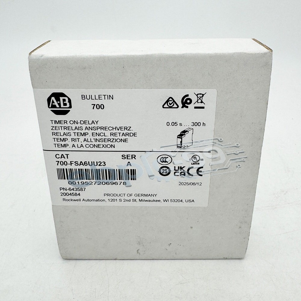 700-FSA6UU23 Timing Relay DPDT ON-Delay 12-240VAC/DC 0.05s-300h New