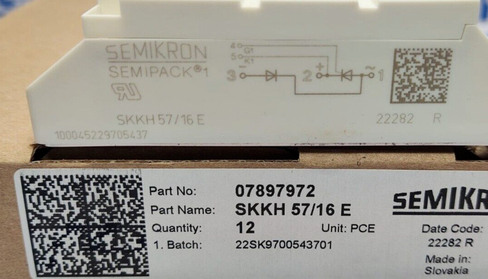 3PCS LOT OF SKKH57/16E SEMIKRON THYRISTOR/DIODE MODULE – BRAND NEW