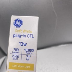 CFL Light Bulb, Biax 2 Pin, 825 Lumens, 13 Watt – 93130284
