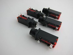 Goedrum 5PCS 3Pin 1/4″ 6.35mm Stereo Phone Jack / Jack Socket / PCB Mount