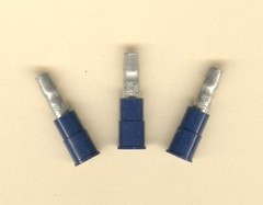 25 Blue Insulated SNAP PLUG BULLET Terminal Connector 16-14 Wire Gauge .156 MALE
