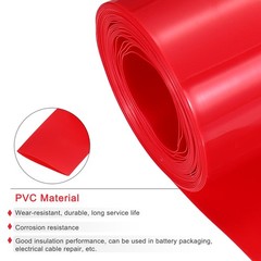 Battery Wrap 3 1/8″ 80mm Flat 10ft PVC Heat Shrink Tube Wraps Red