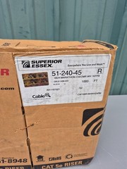 New in Box Superior Essex 51-240-45 Category 5e Riser Cable 4X24 720ft