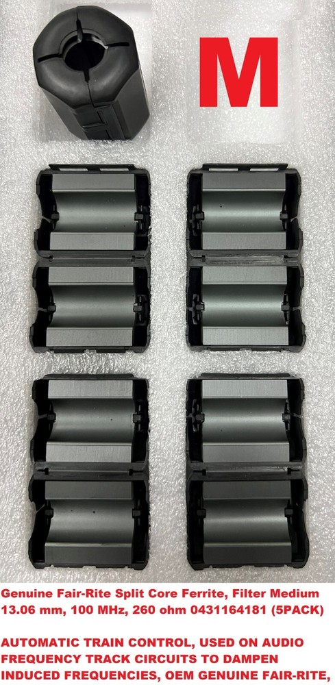 Lot of 5 Genuine Fair-Rite Split Core Ferrites 260 ohm 13.06mm 0431164181 MEDIUM