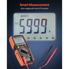 Digital Multimeter, 6000-Count TRMS DC/AC Voltmeter Current Tester, Auto-Ranging