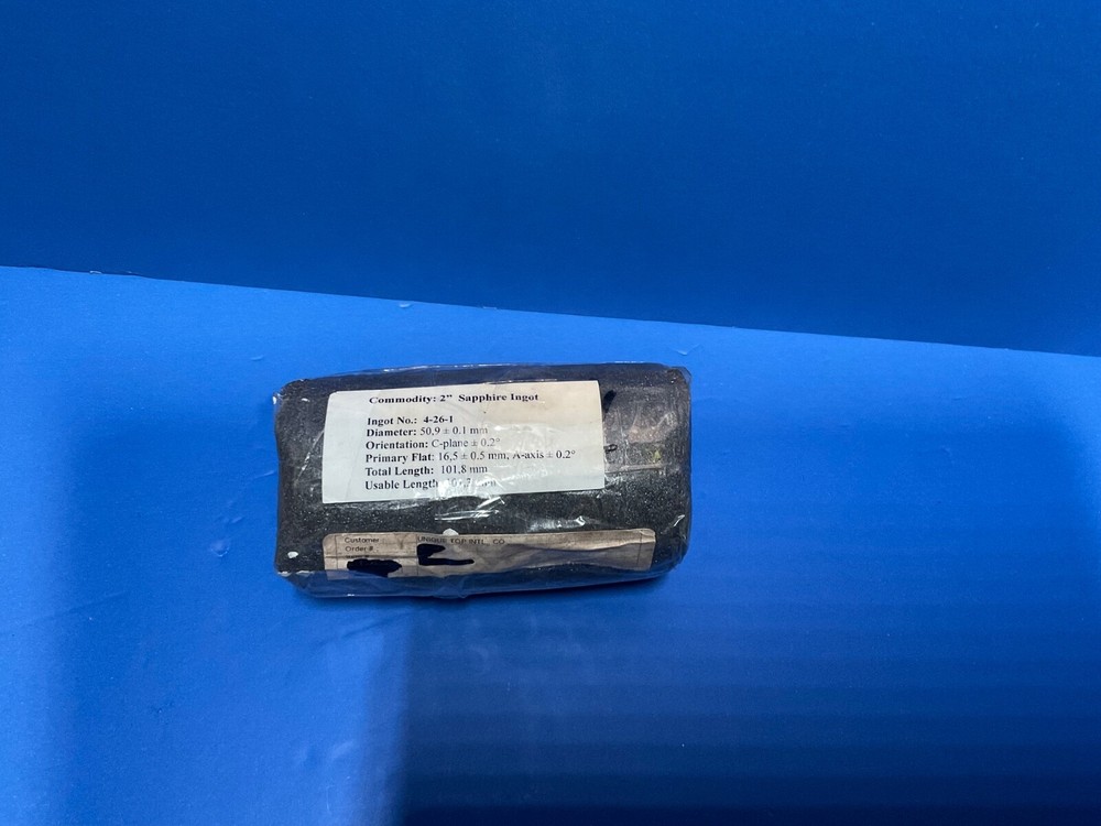 Unique TOP INT CO Sapphire Ingot 2” Diameter 50,9+/-0.1mm Total Length 101,8mm .