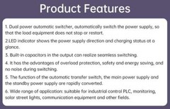 DC 12V Dual Power Automatic Switcher UPS Emergency Power Failure Transfer Switch