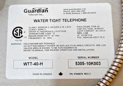 Guardian telecom WATER TIGHT TELEPHONE MODEL NO- WTT-40-H REV.C MADE IN CANADA