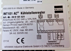 Kriwan cooling point controller INT 101 AC with watch, art. 20R101S21, new/original packaging!!!