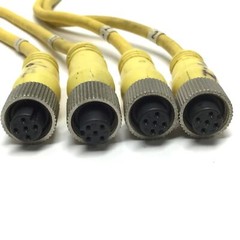 Lot of 2 Mencom MDC-3YFF-0.5M Splitter Y Cable Male to Female Cordset M12 3-Pole