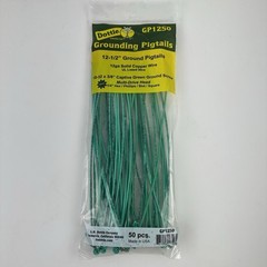 (QTY 50) GP1250 L.H. Dottie 12-1/2” Solid 12AWG Ground Pigtail w/ Hex Head