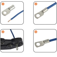 Copper Tube Battery Cable Copper Lugs End Eyelets Crimp Electric Connector Ring