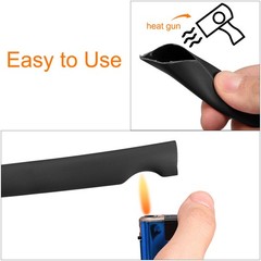 Heat Shrink Tubing, 3:1 Ratio 3/8 Inch Dia 50ft Adhesive Lined Dual Wall Black