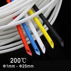 High-TempSilicon Fiber Glass Insulated Sleeve, 1-25mm Braided for Industrial Use