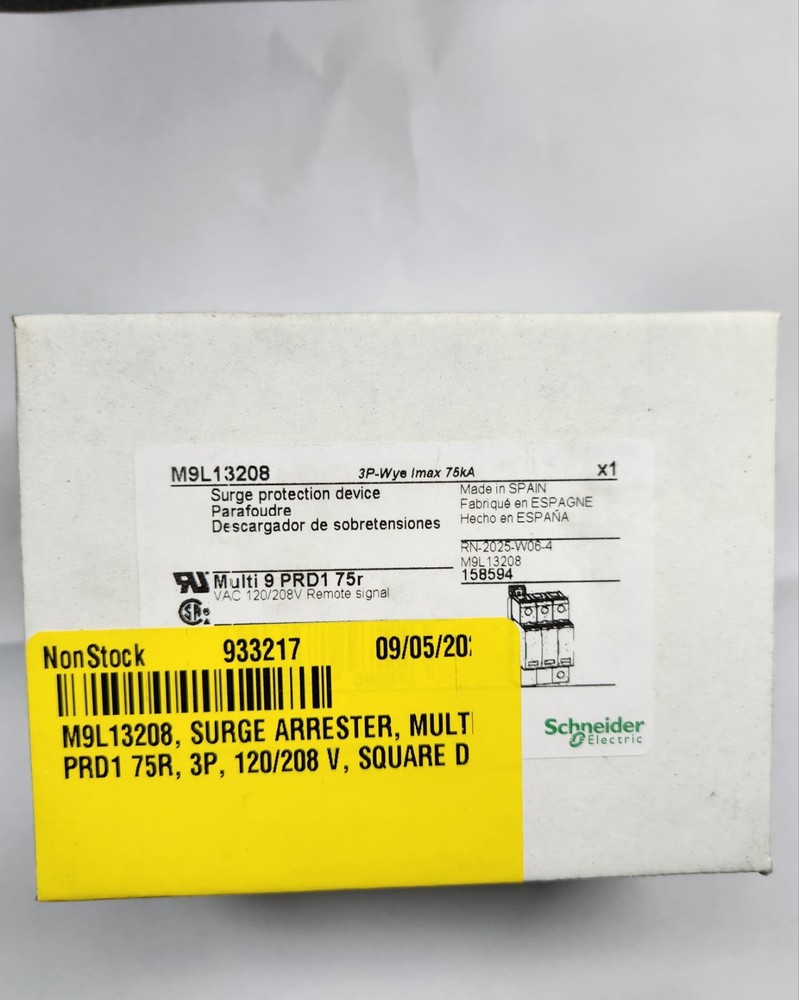 SCHNEIDER ELECTRIC Surge Arrester: Three Phase, 120/208V AC, 3 Poles, 4 Wires