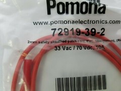 72919-39-2, Red jumper lead 2MM SAFETY SHEATHED PATCH CORD