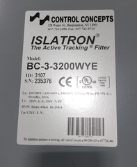 Control Concepts Islatron BC-3-3200WYE Active Tracking Filter 3-Phase 200A 480V