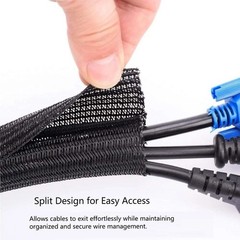 50FT Cord Protector Wire Loom Cable Sleeve Split Tubing Self Wrap Management LOT