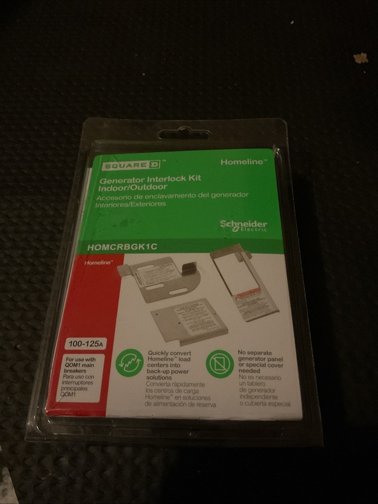 SQUARE D HOMCRBGK1C 100-125A INDOOR/OUTDOOR GENERATOR INTERLOCK KIT NEW