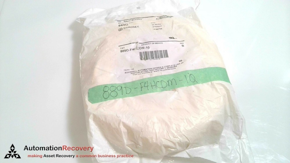 BRAD HARRISON 889D-F4HCDM-10, QD DOUBLE ENDED CORDSET / PATCHCORD, NEW #286811