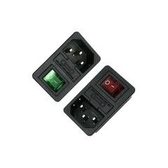 2PCS 250V 10A Rocker Switch with Fused IEC320 C14 Inlet Power Switch Connector
