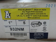 ARLINGTON 932NM PVC GLUE ON STYLE 1″ For Rigid PVC Conduit (Pack of 5)