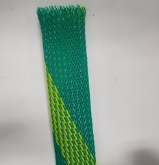 10 FT 3/4″ GREEN WITH YELLOW STRIPE PET EXPANDO SLEEVING BRAID