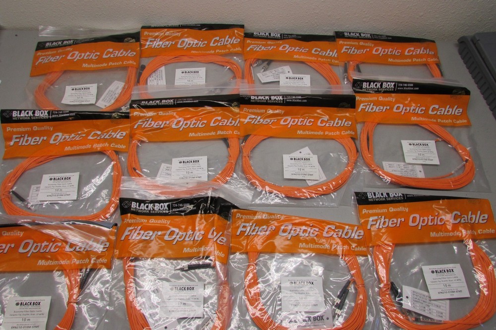 Black Box EFN210-010M-STMT Fiber Optic Cable 10M ST-MTRJ Lot of 12!