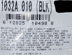 Belden 1032A 18/1P Shielded Twist Pair PLTC-ER Control Tray Cable 300V Blk /50ft