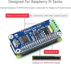 RS485 CAN HAT for Raspberry Pi MCP2515 SN65HVD230 SP3485 UART SPI Module