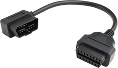 1ft 30cm Right Angle OBD2 OBD-II 16 Pin Male to Female Diagnostic Extension Cabl