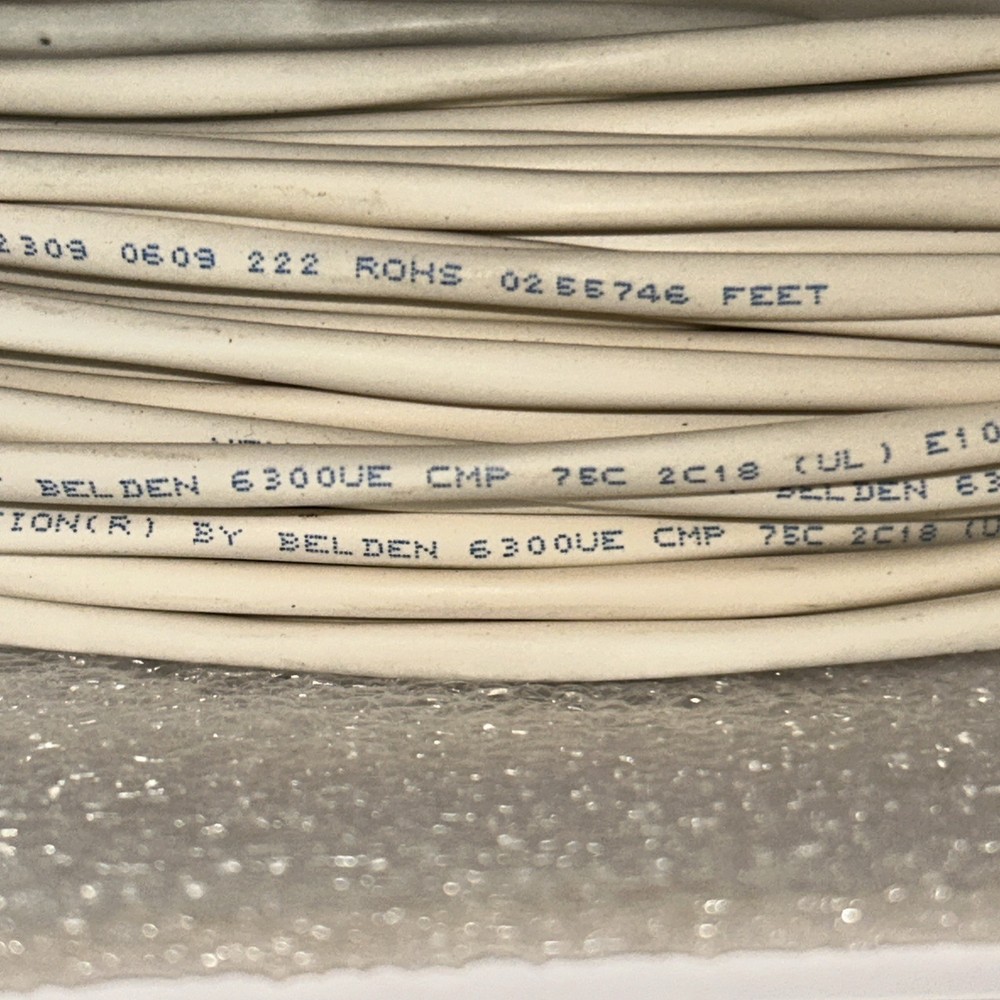 Belden 6300UE White 2 Conductor 18 AWG Stranded CMP Plenum Rated 100 ft Hank